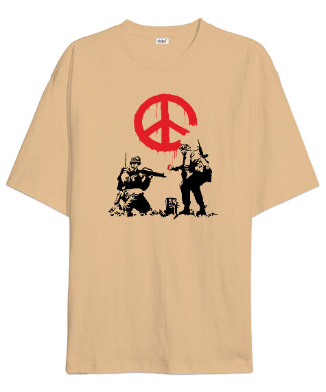 Tisho - Savaş ve Barış Camel Oversize Unisex Tişört