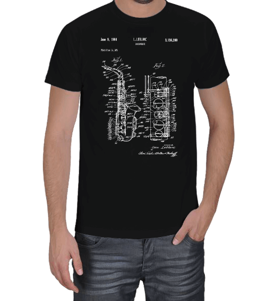 Tisho - saxaphone patent Erkek Tişört