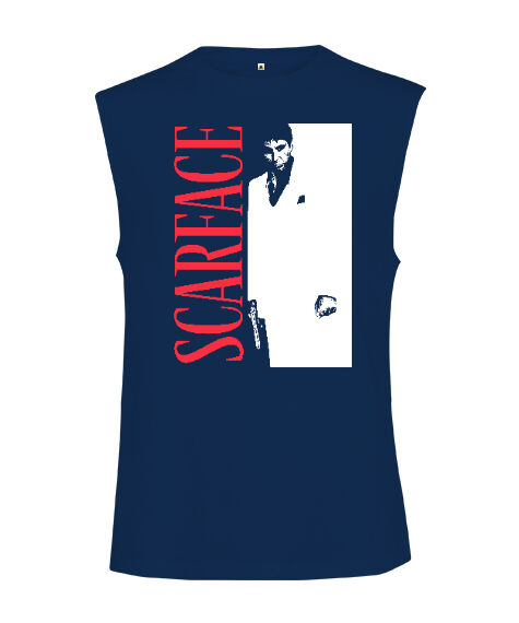 Tisho - Scarface Blu V1 Lacivert Kesik Kol Unisex Tişört