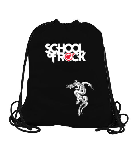 Tisho - School Of Rock Siyah Büzgülü Spor Çanta