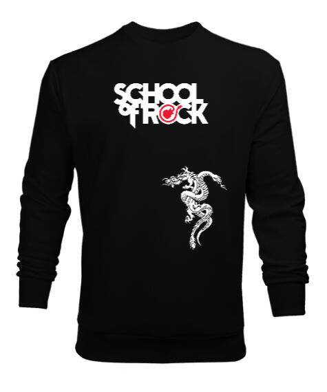Tisho - School Of Rock Siyah Erkek Sweatshirt