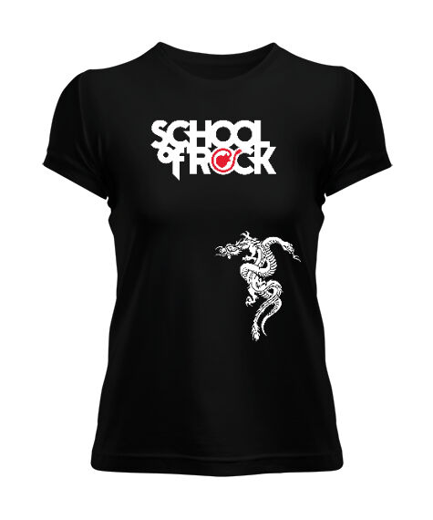 Tisho - School Of Rock Siyah Kadın Tişört