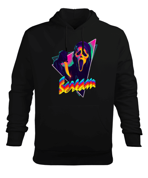 Tisho - Scream Tasarım Baskılı Erkek Kapüşonlu Hoodie Sweatshirt