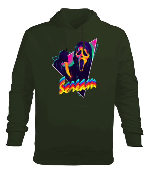 Tisho - Scream Tasarım Baskılı Erkek Kapüşonlu Hoodie Sweatshirt