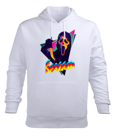 Tisho - Scream Tasarım Baskılı Erkek Kapüşonlu Hoodie Sweatshirt