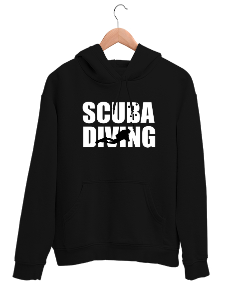 Tisho - Scuba Diving - Derin Dalış - Dalgıç Siyah Unisex Kapşonlu Sweatshirt