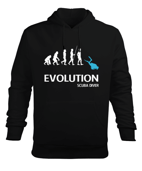 Tisho - SD-18 Evolution Mavi Dalgıç Erkek Kapüşonlu Hoodie Sweatshirt