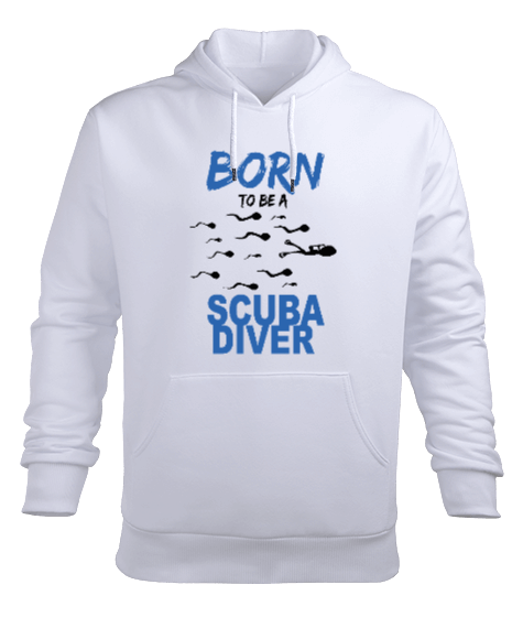 Tisho - SD-29 Born To Be A Scuba Diver Erkek Kapüşonlu Hoodie Sweatshirt
