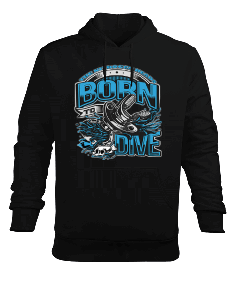 Tisho - SD-30 Born To Dive Erkek Kapüşonlu Hoodie Sweatshirt