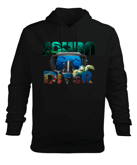 Tisho - SD-31 Scuba Diver Erkek Kapüşonlu Hoodie Sweatshirt