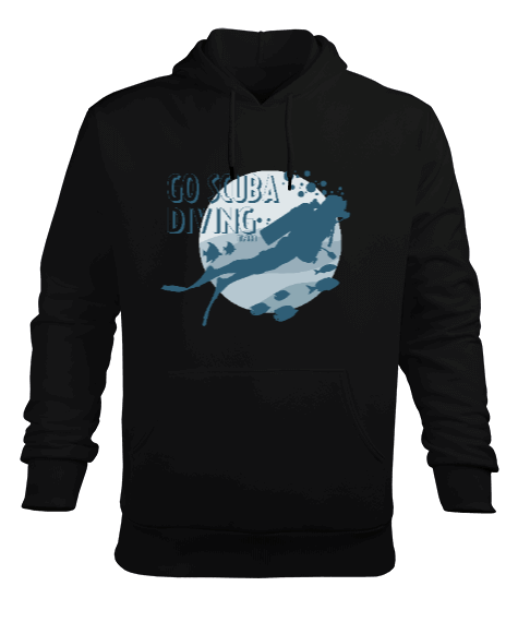 Tisho - SD-34 Go Scuba Diving Erkek Kapüşonlu Hoodie Sweatshirt