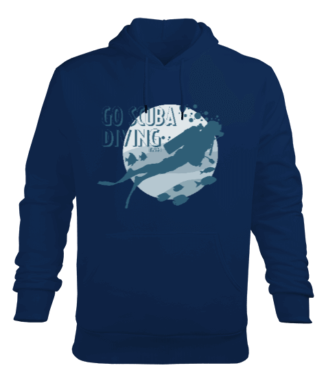 Tisho - SD-34 Go Scuba Diving Erkek Kapüşonlu Hoodie Sweatshirt