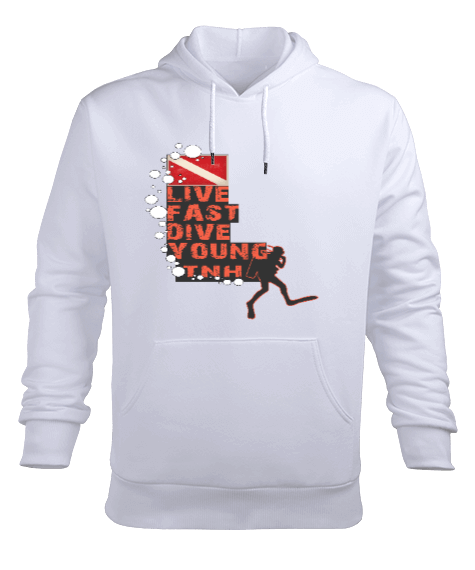 Tisho - SD-36 Live Fast Dive Young Erkek Kapüşonlu Hoodie Sweatshirt