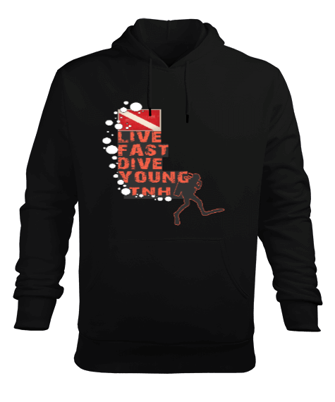 Tisho - SD-36 Live Fast Dive Young Erkek Kapüşonlu Hoodie Sweatshirt