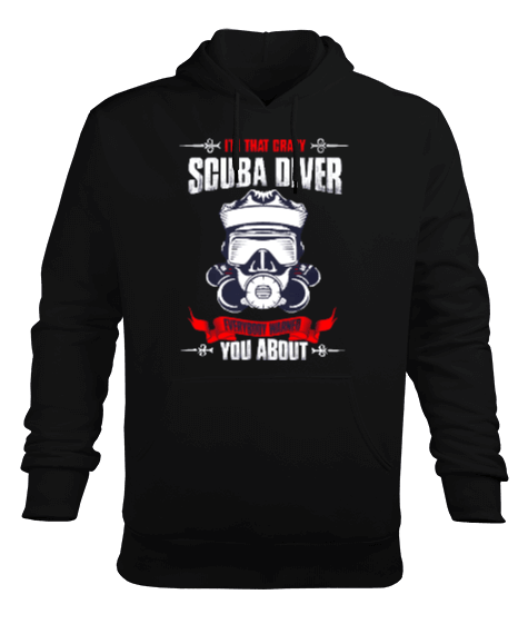 Tisho - SD-37 Crazy Scuba Diver Erkek Kapüşonlu Hoodie Sweatshirt
