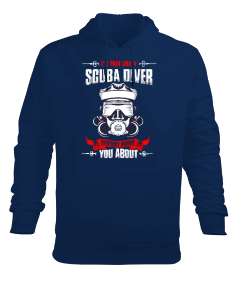 Tisho - SD-37 Crazy Scuba Diver Erkek Kapüşonlu Hoodie Sweatshirt