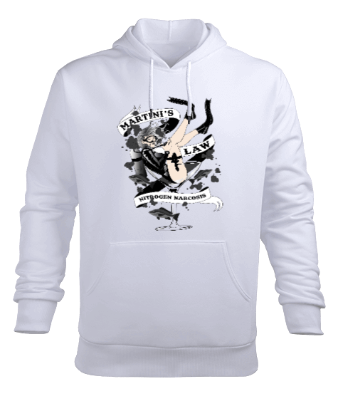 Tisho - SD-40 Nitrogen Narcosis Erkek Kapüşonlu Hoodie Sweatshirt