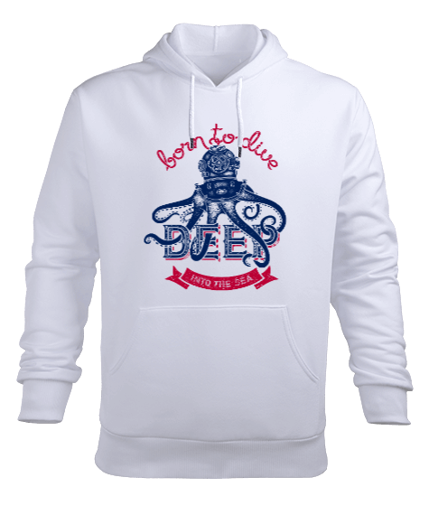 Tisho - SD-41 Born to Dive Erkek Kapüşonlu Hoodie Sweatshirt