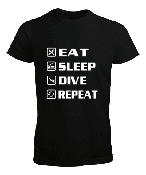 SD-45 Eat Sleep Dive Repeat Erkek Tişört