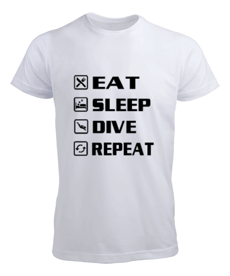 Tisho - SD-45 Eat Sleep Dive Repeat Erkek Tişört