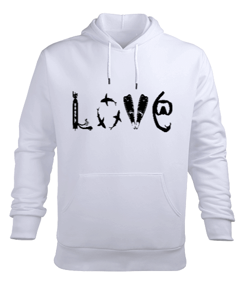 Tisho - SD-48 Love Erkek Kapüşonlu Hoodie Sweatshirt