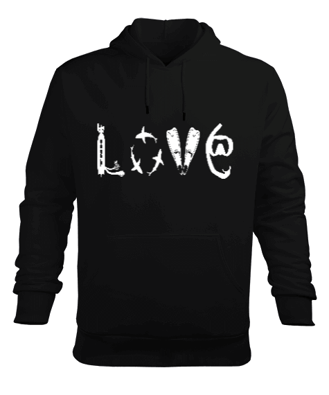 Tisho - SD-48 Love Erkek Kapüşonlu Hoodie Sweatshirt