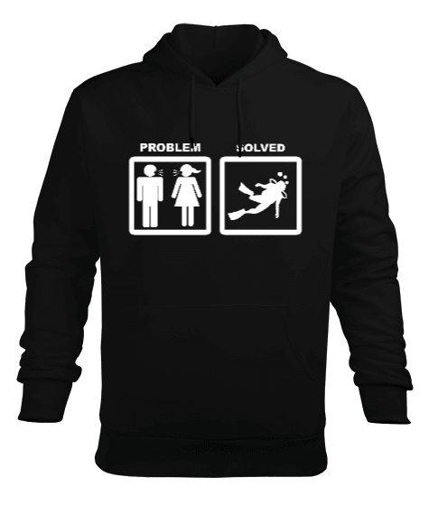 Tisho - SD-49 Problem Solved Erkek Kapüşonlu Hoodie Sweatshirt