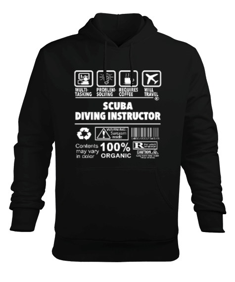 Tisho - SD-50 Scuba Diving Instructor Erkek Kapüşonlu Hoodie Sweatshirt