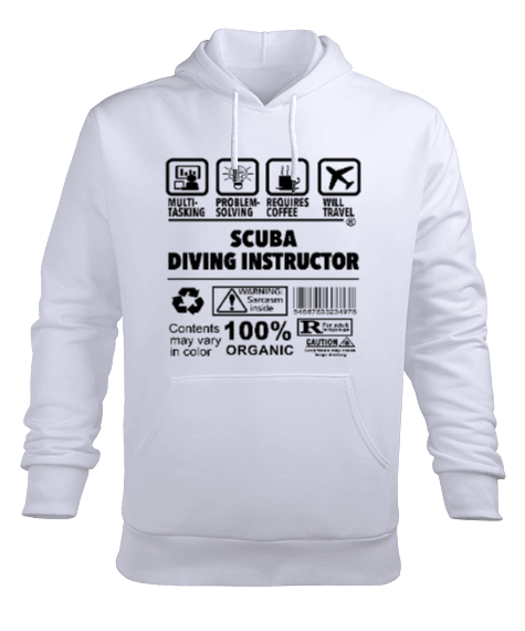 Tisho - SD-50 Scuba Diving Instructor Erkek Kapüşonlu Hoodie Sweatshirt