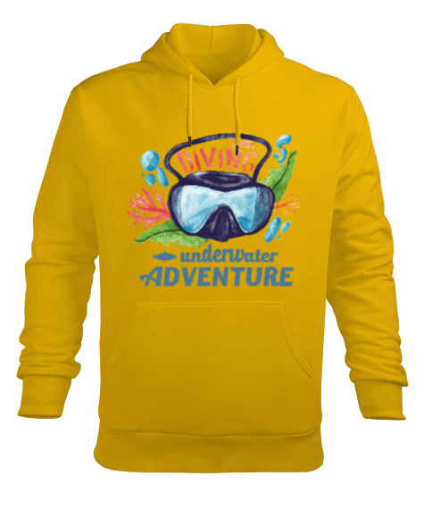 Tisho - SD-55 Underwater Adventure - Mask Erkek Kapüşonlu Hoodie Sweatshirt