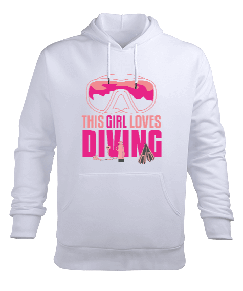 SD-57 This Girl Loves Diving Erkek Kapüşonlu Hoodie Sweatshirt