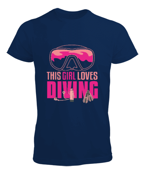 Tisho - SD-57 This Girl Loves Diving Erkek Tişört