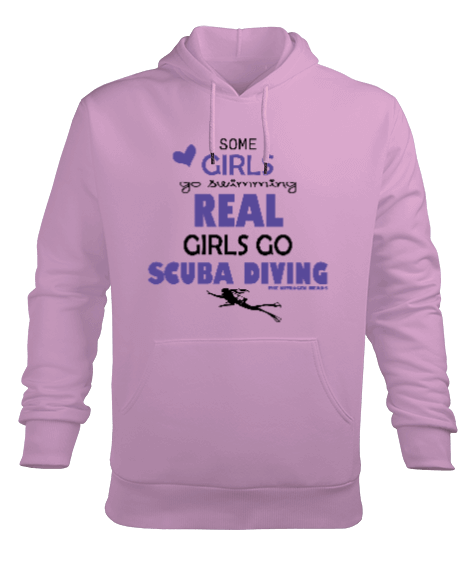 Tisho - SD-58 Real Girls Go Scuba Diving Erkek Kapüşonlu Hoodie Sweatshirt