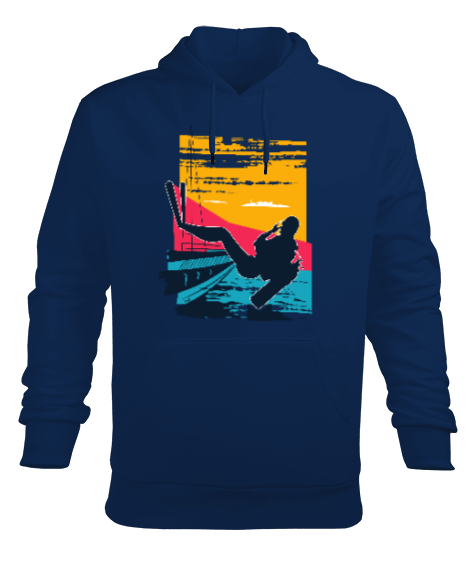 Tisho - SD-59 Sunset Dive Erkek Kapüşonlu Hoodie Sweatshirt