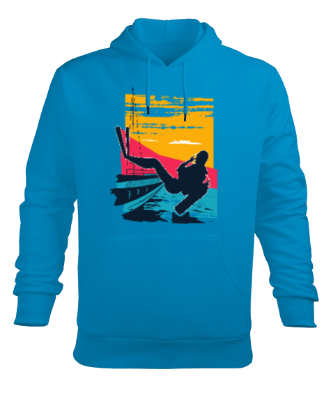 Tisho - SD-59 Sunset Dive Erkek Kapüşonlu Hoodie Sweatshirt