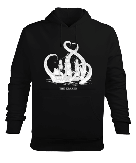 Tisho - SD-85 Ahtapot Gemi Kraken Erkek Kapüşonlu Hoodie Sweatshirt