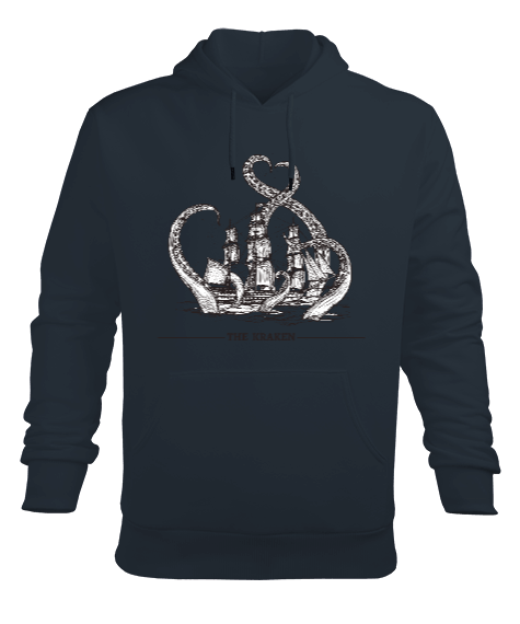 Tisho - SD-85 Ahtapot Gemi Kraken Erkek Kapüşonlu Hoodie Sweatshirt