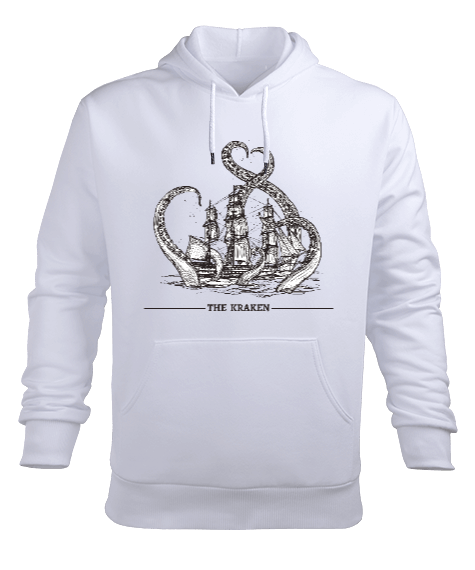 Tisho - SD-85 Ahtapot Gemi Kraken Erkek Kapüşonlu Hoodie Sweatshirt