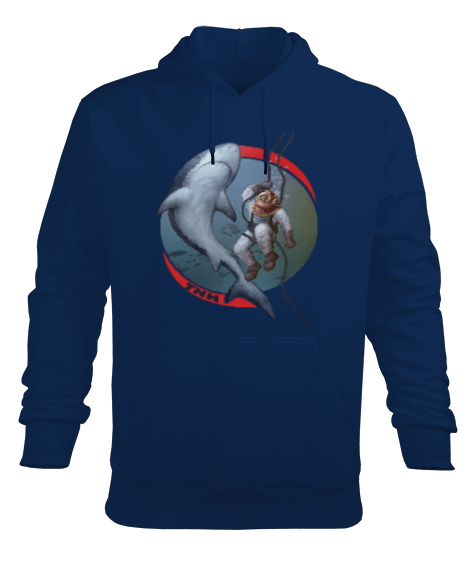 Tisho - SD-88 Helmet Diver Great White Shark Erkek Kapüşonlu Hoodie Sweatshirt