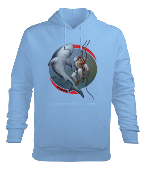 Tisho - SD-88 Helmet Diver Great White Shark Erkek Kapüşonlu Hoodie Sweatshirt