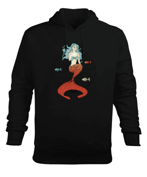 Tisho - SD-94 Mermaid - Denizkızı Erkek Kapüşonlu Hoodie Sweatshirt