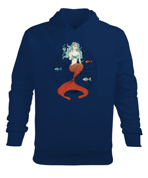Tisho - SD-94 Mermaid - Denizkızı Erkek Kapüşonlu Hoodie Sweatshirt