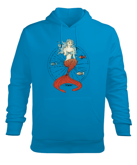 Tisho - SD-94 Mermaid - Denizkızı Erkek Kapüşonlu Hoodie Sweatshirt