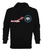 Selçuk,Selçuk logosu,Göktürk,Türkiye. Siyah Erkek Kapşonlu Fermuarlı - Tisho