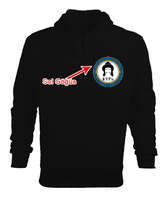 Selçuk,Selçuk logosu,Göktürk,Türkiye. Siyah Erkek Kapşonlu Fermuarlı - Tisho