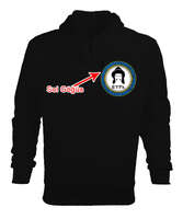 Selçuk,Selçuk logosu,Göktürk,Türkiye. Siyah Erkek Kapşonlu Fermuarlı - Tisho