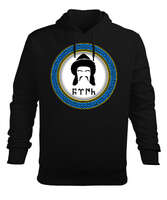Selçuk,Selçuk logosu,Göktürk,Türkiye. Siyah Erkek Kapüşonlu Hoodie Sweatshirt - Tisho