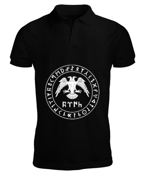 Tisho - Selçuk,Selçuk logosu,Göktürk,Türkiye. Siyah Erkek Kısa Kol Polo Yaka