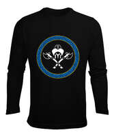 Selçuk,Selçuk logosu,Göktürk,Türkiye. Siyah Erkek Uzun Kol Yazlık Tişört - Tisho