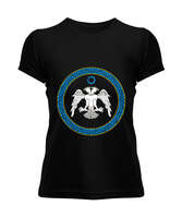 Selçuk,Selçuk logosu,Göktürk,Türkiye. Siyah Kadın Tişört - Tisho